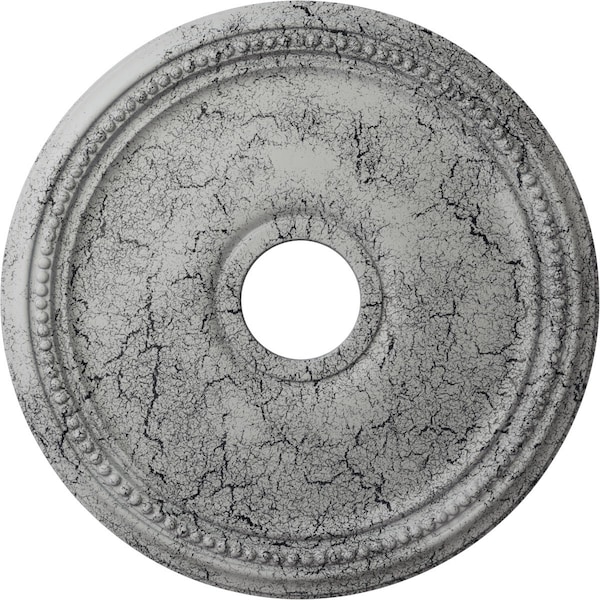Ekena Millwork Diane Medallion (Canopies up to 5 3/8"), 18"OD x 3 5/8"ID x 1 1/8"P, Ultra Pure White Crackle CM18DIUWC - main